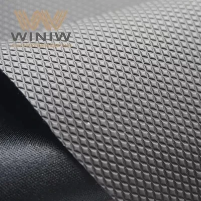 Gray Diamond Patterned Faux Leather For Gloves Vegan Friendly Embossed Fabric