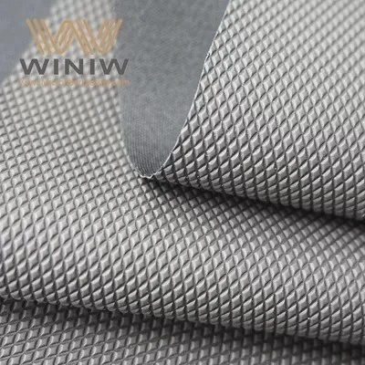 Gray Diamond Patterned Faux Leather For Gloves Vegan Friendly Embossed Fabric