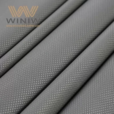 Gray Diamond Patterned Faux Leather For Gloves Vegan Friendly Embossed Fabric
